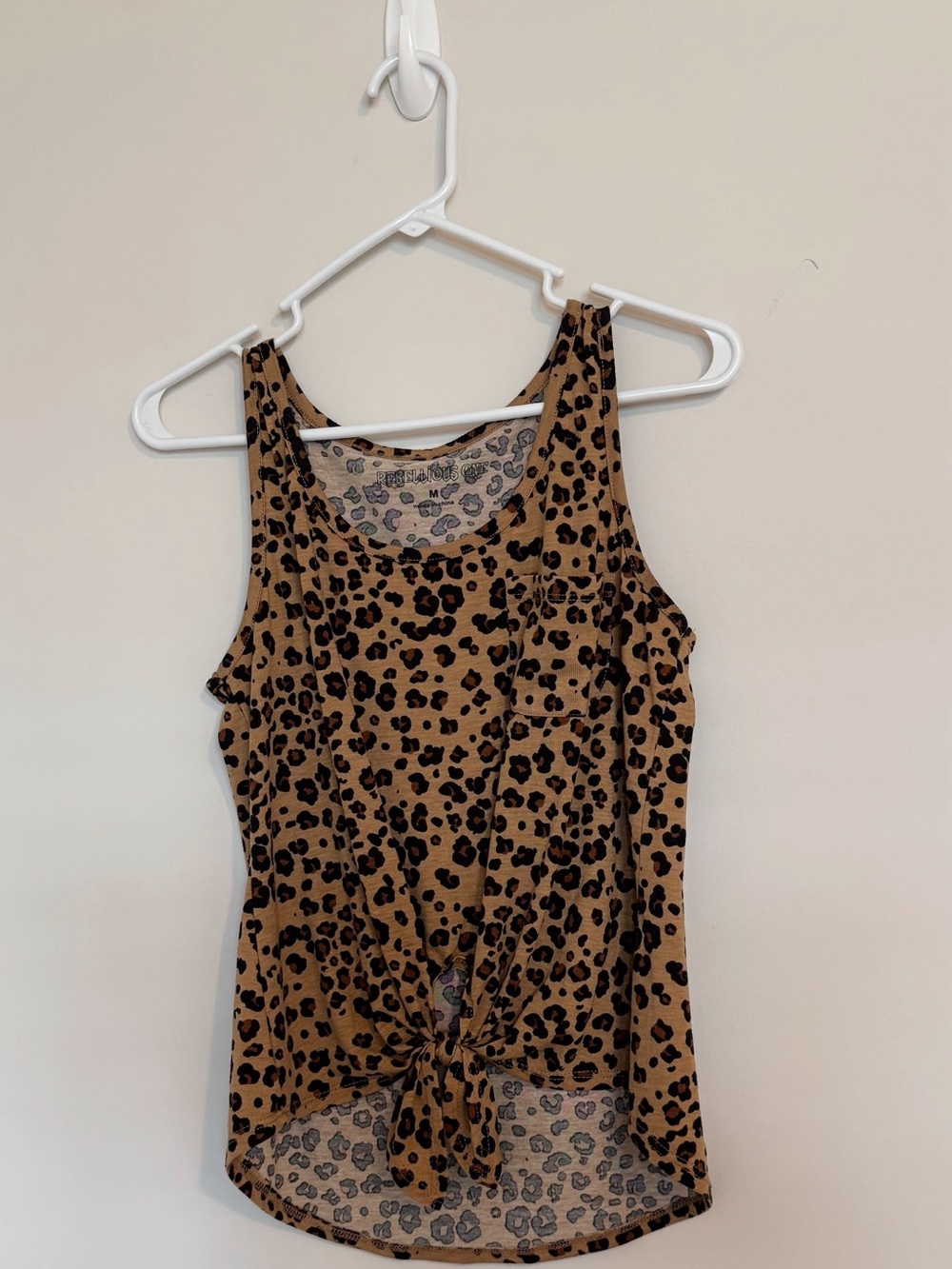Rebellious One Leopard-Print Tie-Front Tank Top